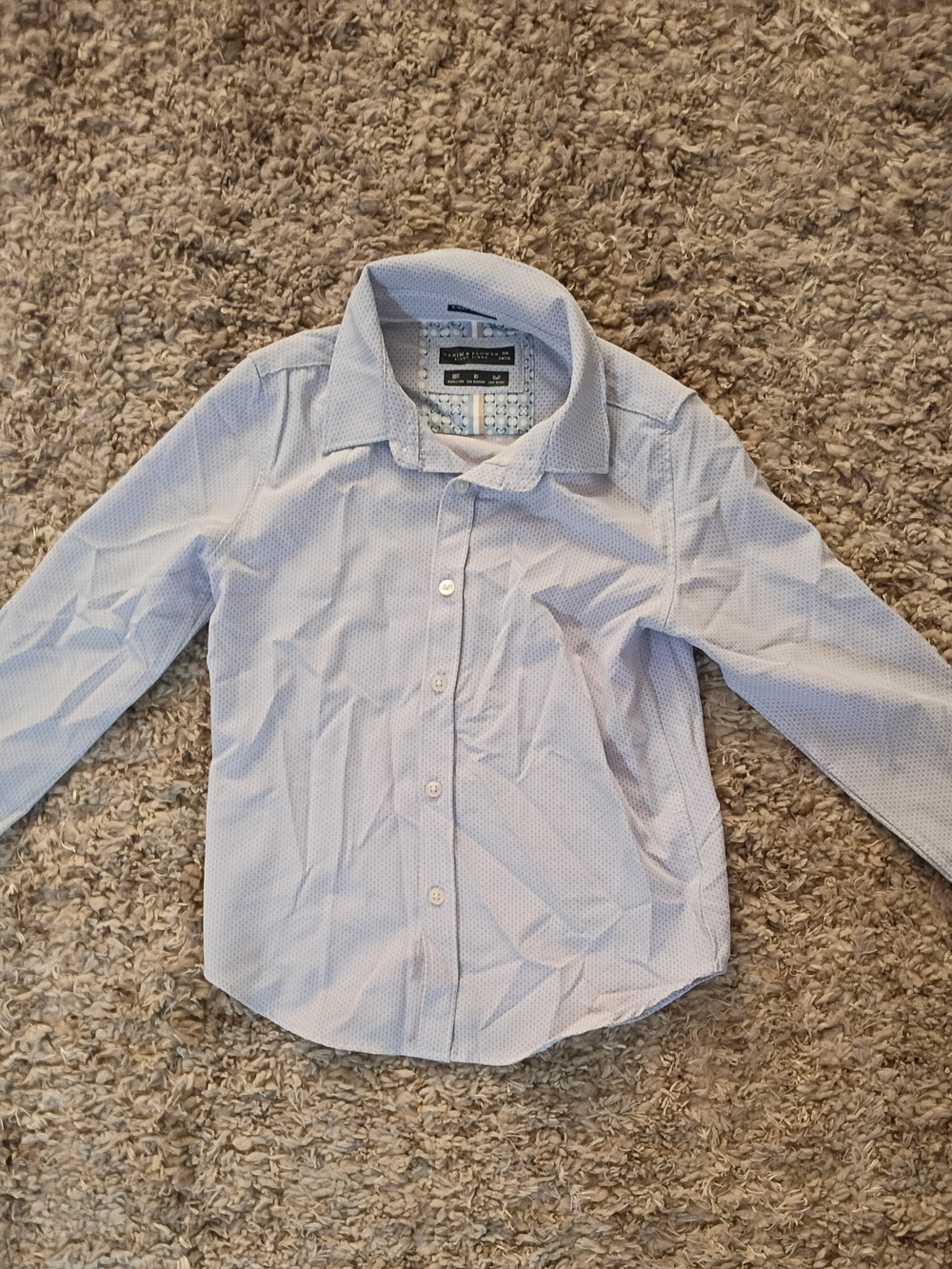 Denim & Flower Light Blue Button-Down Shirt for Kids Size 6